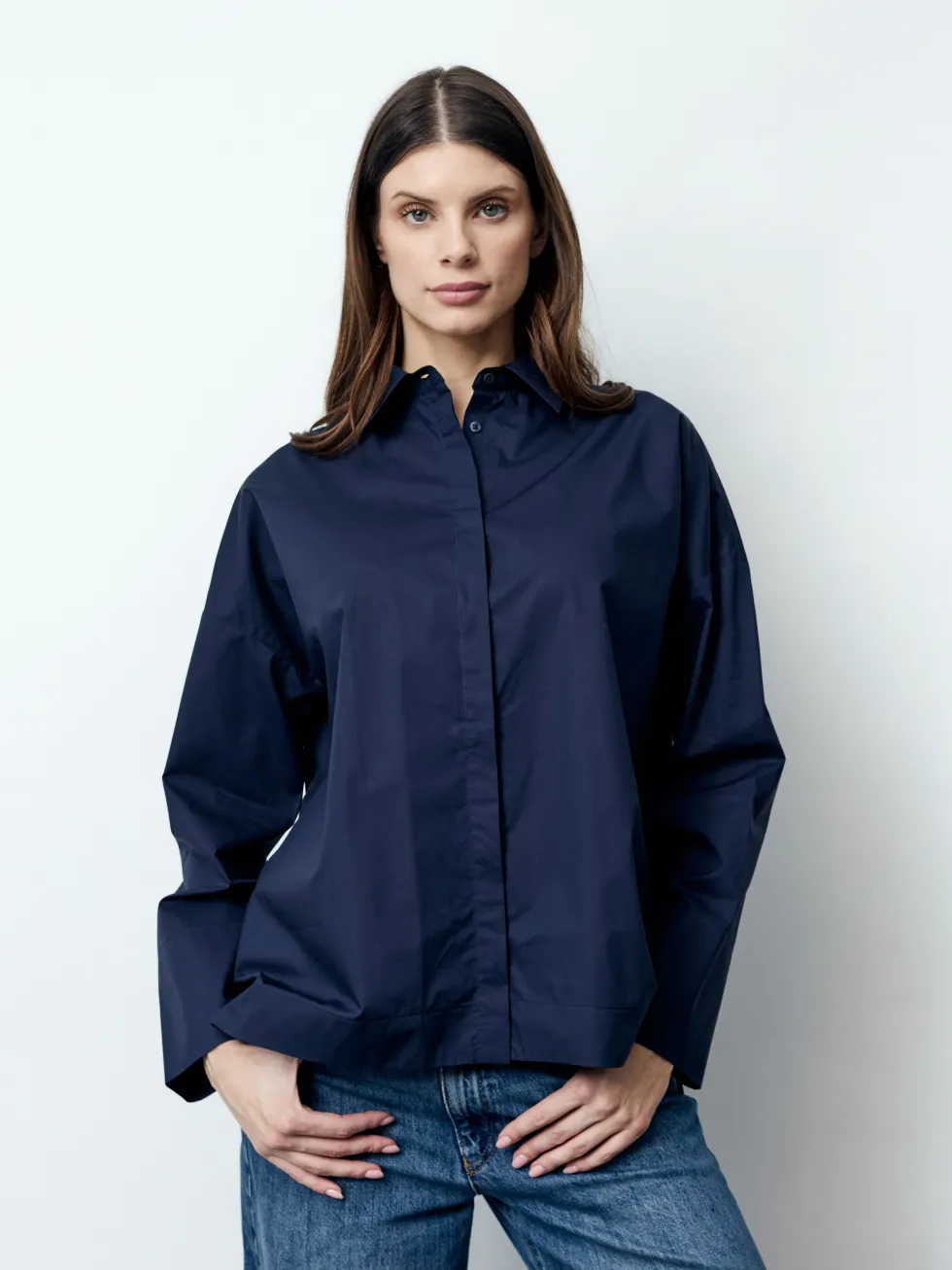 ROSALIA - Langarm Damenbluse, gewebt